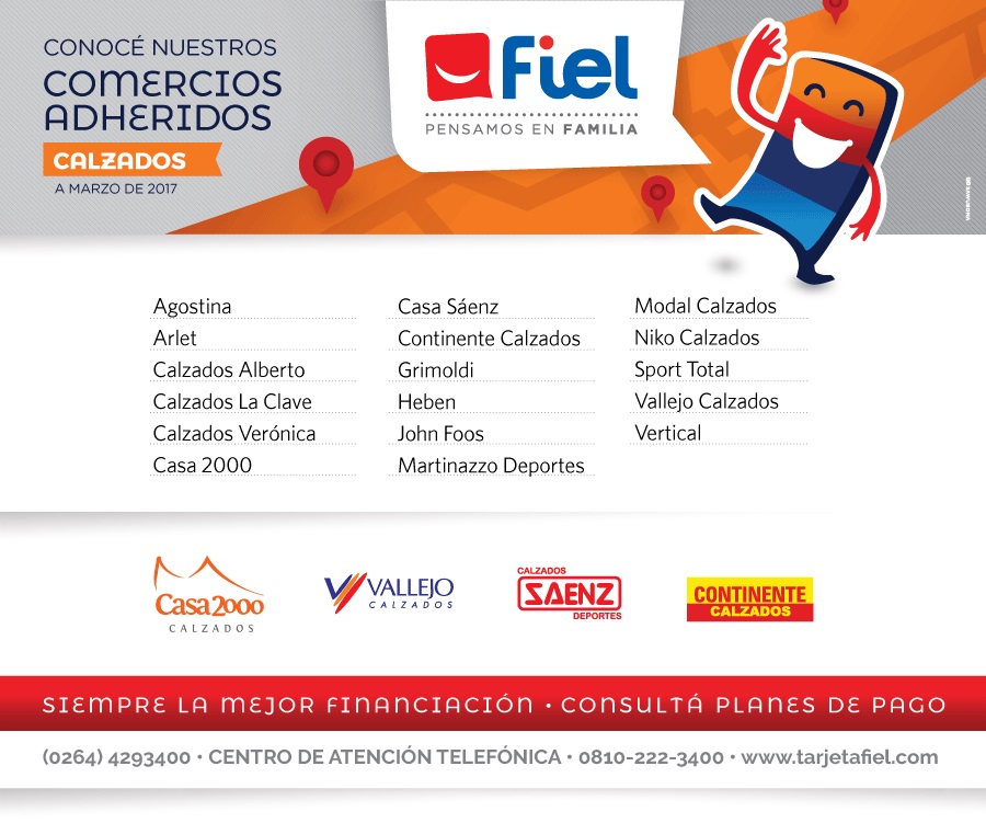 Comercios adheridos del rubro Calzados
